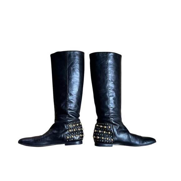 GUCCI Babouska Studded Knee High Tall Leather Boots - Picture 4 of 16
